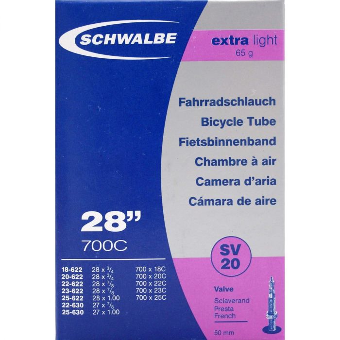 Schwalbe Schlauch SV20 Extra Light 28 x 0.75 - 1.00 fv 50mm